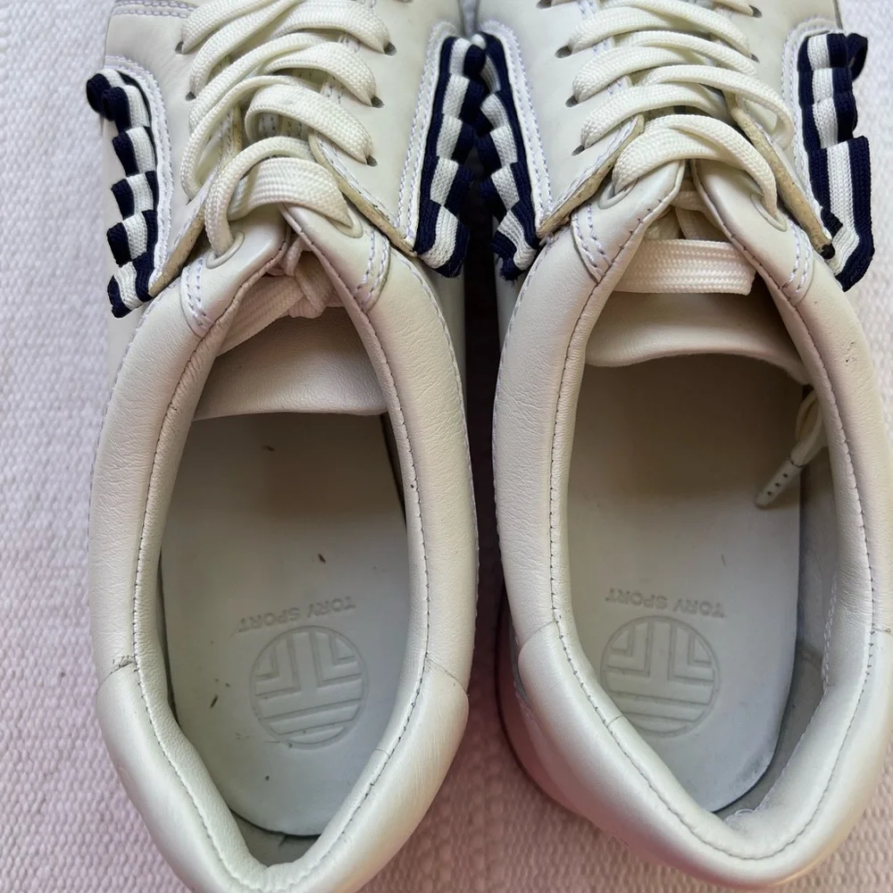 Tory Burch Women Golf Ruffle Trainer White Size 9.5 Sneakers